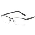 Heren business halfmontuur blauwlichtfilter bril met metalen frame voor op kantoor - Zwart Frame