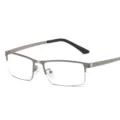 Heren business semi-montuur metalen blauwlichtwerende brillenmontuur in grijs - Gunmetal Grijs Frame