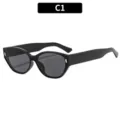 Lunettes de soleil chat noir vintage pour femme, élégantes lunettes rétro modèle C1. - Style C1 (77178) / Monture Noire Verres Gris
