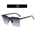 Occhiali da sole alla moda monopezzo tagliati da donna, sole sfumati di tendenza variante C3. - C3-Nero Lucido Sfumato Grigio