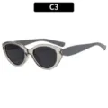 Fashion cat eye sunglasses for women summer UV protection stylish eyewear variant C3 style - Transparent Gray Frame Gray Legs Gray Lens