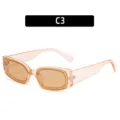 Fashion retro translucent orange frame sunglasses with brown lenses, chic trendy eyewear. - Champagne Frame / Tea Lens