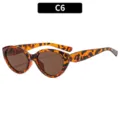 Fashionable tortoiseshell cat-eye sunglasses for women, trendy summer UV protection eyewear. - Leopard Frame Tea Lens