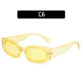 Occhiali da sole rettangolari stretti vintage, occhiali da sole gialli trasparenti trendy. - Montatura Gialla Trasparente Lente Gialla