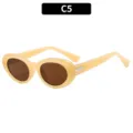 Gafas de sol ovaladas retro para mujer, montura gruesa en color crema muy elegante. - Naranja Gelatina
