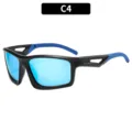 Outdoor sports sunglasses for men and women, windproof UV protection cycling eyewear C4 - C4-Black Frame Blue Mirror