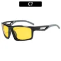 Men women sports sunglasses yellow lens outdoor skiing windproof anti-UV C7 variant - C7-Black Frame Yellow Lenses