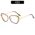 Gafas de vista ojo de gato cuadrada metal carey y oro estilo moda mujer elegante - Carey/Lentes Blancas