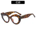 Occhiali tartarugati irregolari alla moda da donna accessori chic per feste alla moda - C10 Montatura Tartarugato Lenti Chiare