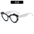 Occhiali da vista irregolari nuvola nero bianco contrasto moda tendenza stile chic unico - C12 Montatura Nero Bianco Lenti Chiare