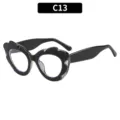 Occhiali da sole neri con montatura irregolare alla moda per feste e uso quotidiano all'aperto - C13 Montatura Nero Grigio Lenti Chiare