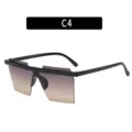 Occhiali da sole alla moda sfumati cut-edge, variante montatura nera C4 donna. - C4-Nero Lucido Marrone Grigiastro