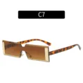 Lunettes de soleil sans monture carrees degrade marron branches ecailles modele C7 - C7-Monture Dorée Verres Thé