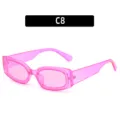Occhiali da Sole Rettangolari Trasparenti Rosa C8 Moda Tendenza Protezione UV Nuovo - Montatura Rosso Rosa Lenti Rosso Rosa