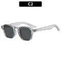 Gafas de sol transparentes grises con lentes oscuras y remaches metálicos modelo C2. - Montura gris translúcida Lente gris