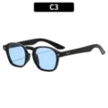 Gafas de sol negras con lentes azules, estilo retro japonés minimalista y montura de moda. - Montura Negra Lentes Azules