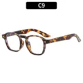 Montura de gafas carey clásica con diseño cuadrado elegante y detalles de remaches. - Marco Carey Lente Transparente