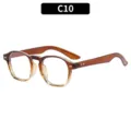 Montura de gafas vintage marrón degradado con remaches, elegante gafas de vista C10 - Montura Degradado Marrón Lentes Transparentes