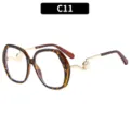 Women large frame anti-blue light glasses tortoiseshell pearl decor fashion eyewear - C11 Tortoiseshell Frame Clear Lens