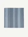 Blue grey geometric stripe polka dot square scarf for women versatile hair wrap accessory. - Navy Blue