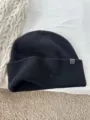 Klassische einfarbige Strickmütze für den Winter, warme doppellagige Slouch Beanie. - M (56-58cm) / Schwarz
