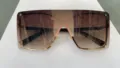 Gafas de sol de una pieza sin montura para mujer, tendencia degradado estilo urbano chic. - Marrón Té Doble (C9)