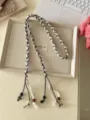 Retro ethnic braided waist belt with tassels and beads, perfect for dresses and jeans decoration. - 6#