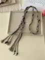 Retro ethnic woven rope belt with tassels and beads, stylish waist accessory for skirts. - 9#