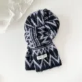 Black and purple Fair Isle jacquard knit scarf, cozy winter neck warmer and fashion accessory. - Smoke Purple
