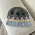 Retro Jacquard Strickmütze für Damen, grau winterwarme thermische Beanie Variante - M (56-58cm) / Grau