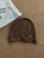 Berretto in maglia a motivo ondulato marrone slouchy bordo arrotolato cappello invernale casual - Caffè