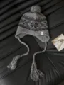 Retro knitted earflap beanie hat with pom pom grey winter warm wool aviator hat for women - M (56-58cm) / Korean Gray