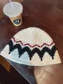 Bonnet en tricot Fair Isle hiver chaud rétro jacquard en laine style mode décontracté - M (56-58cm) / Blanc