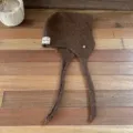 Braune Strickmütze mit langen Ohrenklappen Winter warme Wollmischung Kopfbedeckung Mode - Einheitsgröße / Kaffee