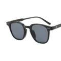 Black frame sunglasses with grey lenses, stylish street snap sun glasses for daily wear. - Glossy Black Gray Lens