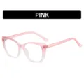 Rosa Farbverlauf TR90 Blaulichtfilter Katzenauge Brille modisches Jelly Brillenrahmen - Oben rosa und unten transparenter Rahmen