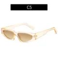 Gafas de sol triangulares estrechas y de moda con elegantes lentes degradadas. - Montura Champán Lente Té