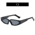 Gafas de sol estrechas negras, estilo hip hop retro cool gafas de sol variante C1. - Marco Negro Brillante Lente Gris