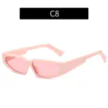 Gafas de sol estrechas rosas de moda para mujeres y hombres, elegantes gafas de colores. - Montura Rosa Lente Rosa