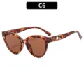 Occhiali da sole cat-eye tartarugati con perla e camelia, occhiali da donna eleganti. - C6-Montatura Leopardata Marrone