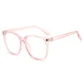 Montura de gafas óptica transparente rosa anti luz azul grande cuadrada para mujeres. - Rosa Transparente