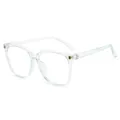 Gafas transparentes anti luz azul con detalle de metal D, montura óptica clara de SKU. - Azul Transparente