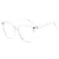 Gafas con filtro de luz azul de montura transparente clara y detalle de bisagra D oro - Montura Transparente