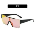 Großflächige, einteilige Schild-Sonnenbrille mit farblich reflektierenden Spiegelgläsern. - Helles Schwarzer Rahmen Rotes Quecksilber