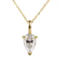 Exquisite pear cut moissanite pendant necklace, fine gold tone S925 silver jewelry detail. - Pendant Only (Without Chain) / Gold