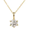 Vista dettagliata della collana con pendente in argento placcato oro e pietra brillante. - Pendaglio in oro con zirconia bianca / Oro