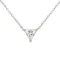 S925 Silver Trillion Cut Moissanite Triangle Pendant Necklace for Women Elegant Jewelry - 1 ct / White Gold With White Stone