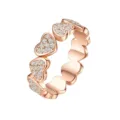 S925 Sterlingsilber Herz Pavé Ring Moissanite Glänzend Stapelbarer Modeschmuck Detail - US-Größe 5 / Roségold