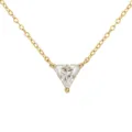 Elegant S925 silver trillion moissanite pendant necklace with delicate cross chain for women. - 1 ct / Gold White Rhinestone