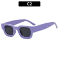 Chunky purple square sunglasses for women and men, retro hip hop fashion eyewear. - Purple